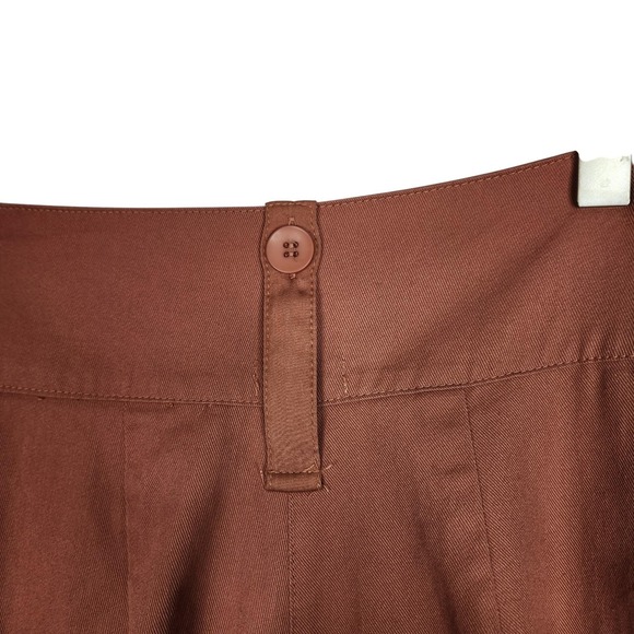 Tiny ANTHROPOLOGIE Pants Womens Small Rust Uysess Wide Leg Pleated Pockets - Picture 7 of 13